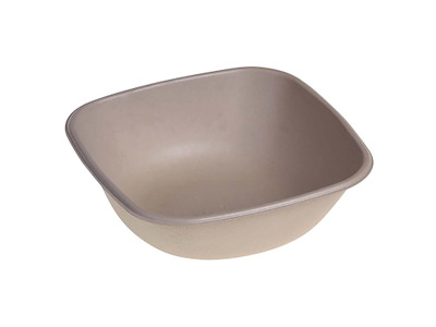 Salatskål 750 ml 170x170x55 mm Biocoated Bagasse Bionedbrydelig Brun