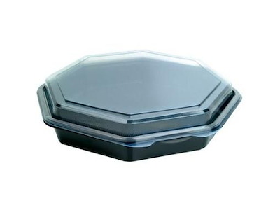 Multiboks Octaview 1-rum 230x230x50 mm med Låg PS Sort/Klar