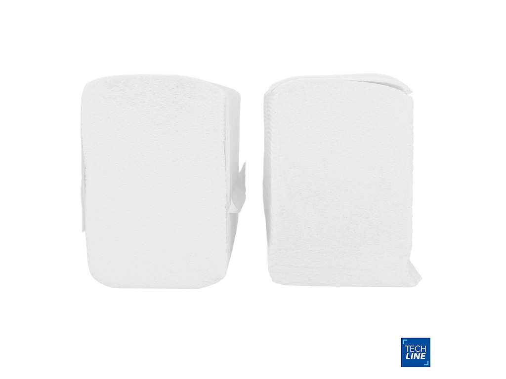 Håndklædeark Techline Z-fold 2-lag L24x20.2x12cm Nyfiber. Hvid