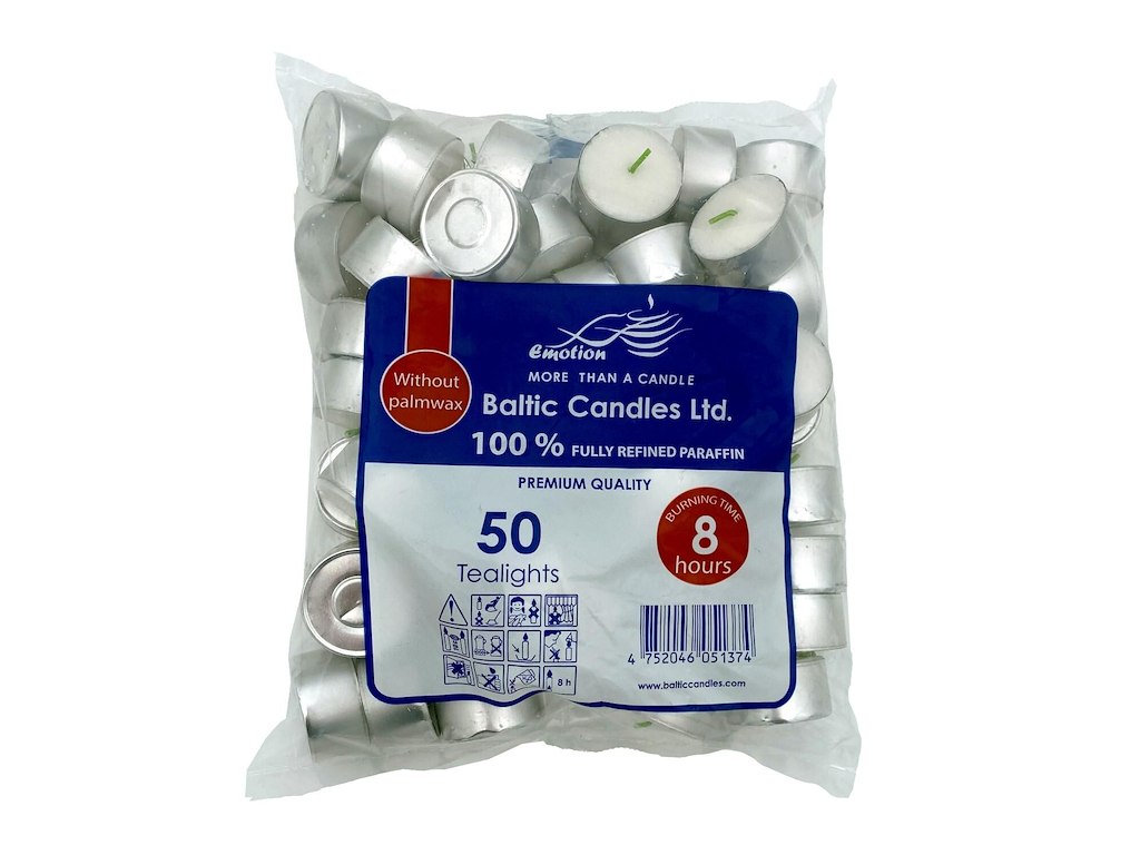 Fyrfadslys Brændetid 8 timer Hvid 50 stk