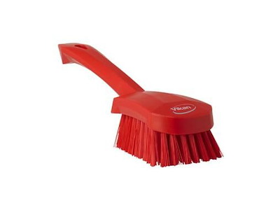 Håndbørste Stiv 270mm med Kort skaft Rød