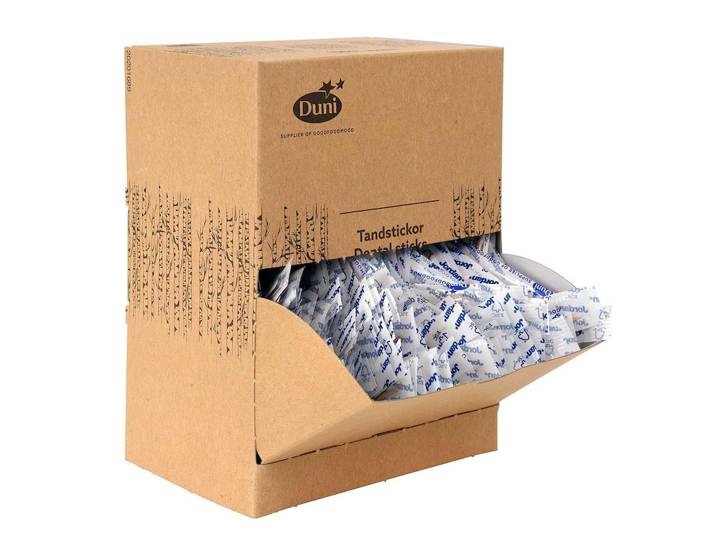 Tandstik Jordan Trekantet enkeltpakket Træ i Klar/Hvid folie