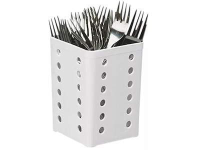 Bestikbeholder 105x105x140mm plast hvid