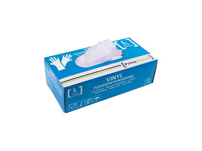 Handske Engangs Prime Source str L uden Pudder Vinyl AQL 1.5 Hvid