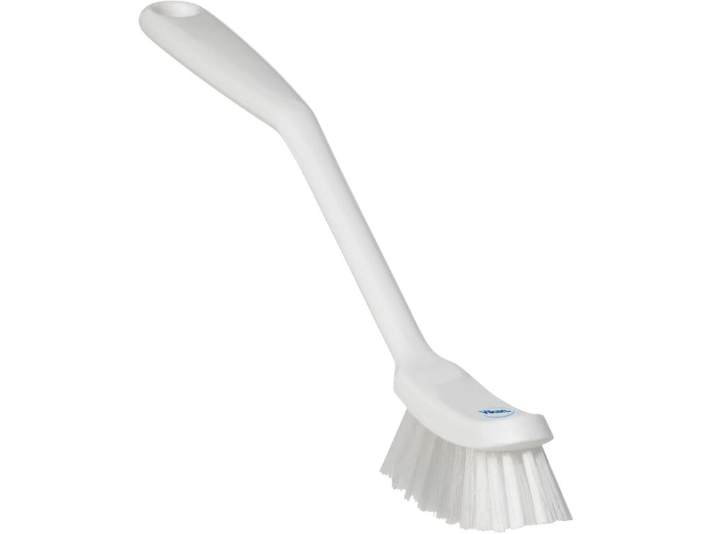 Opvaskebørste medium med skrabekant hvid