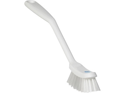 Opvaskebørste medium med skrabekant hvid