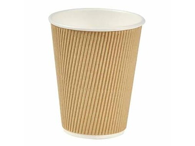 Kaffebæger Pap Ø90xH110mm 30cl 12oz Ripple Wall Natur