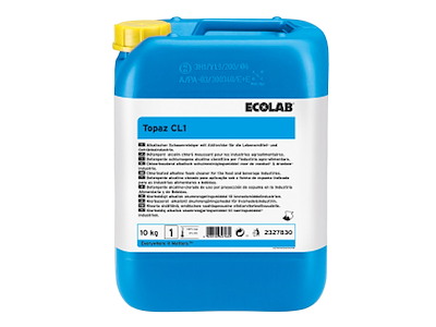 Skumrengøring flydende Topaz CL1 10kg med klor til fødevareindustrien
