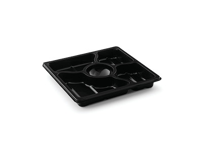 Bakke Zen Tapas 5-rum Kvadrat 1226ml L250xB250xH33mm RPET Sort