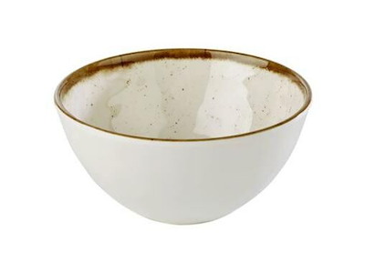 Skål Stoneart 60 cl Ø15x7.5 cm Melamin Hvid/Brun stenlook