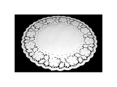 Kagepapir Ø34 cm Rund Udstanset Hvid