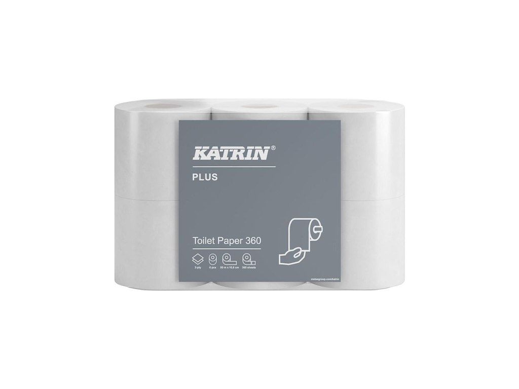 Toiletpapir Katrin Plus 2-lag 50 m Hvid