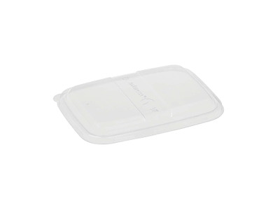 Plastlåg 230x165 mm Firkantet Bionedbrydelig PLA Klar til bagasse bakker