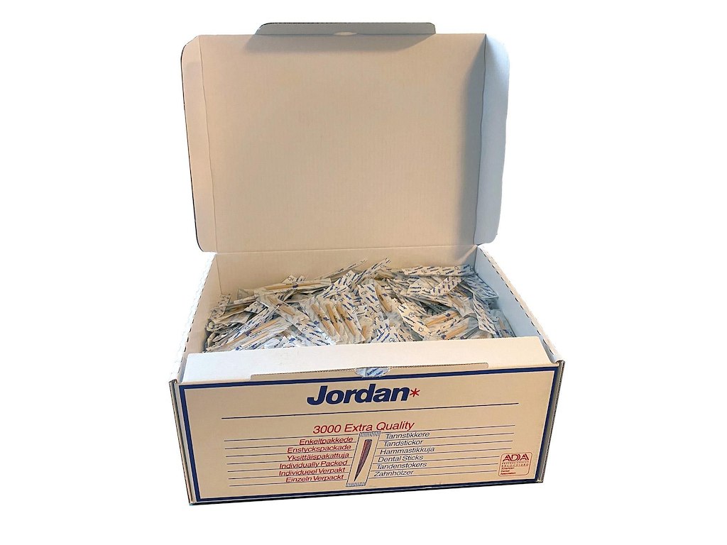 Tandstik 65mm træ trekantet enkeltpak i klar hvid folie Multiline