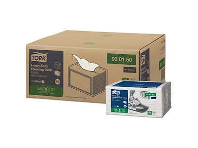 Aftørringsklud Tork W8  biobaseret kraftig 31,5x38,5cm Hvid