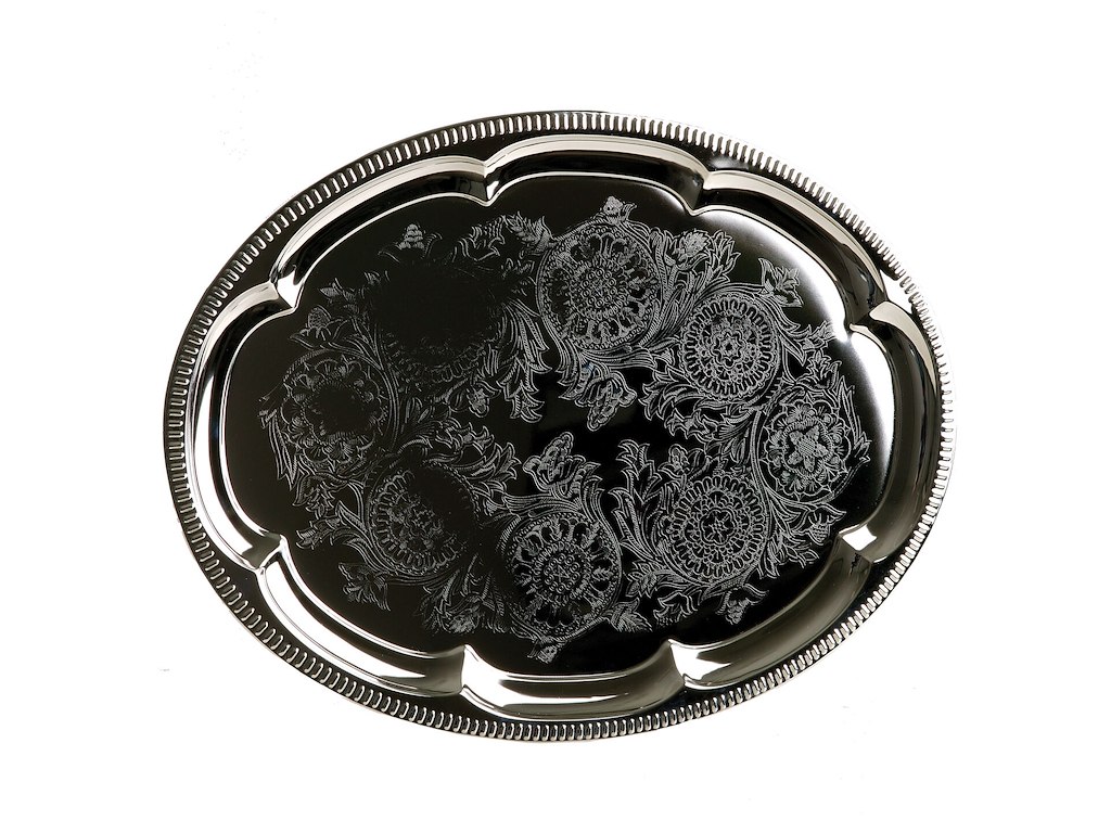 Serveringsfad 34x46 cm Oval Sølvblik