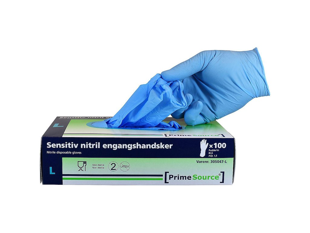 Handske Engangs Prime Source Sensitiv str XXL uden Pudder Nitril AQL 1.5 Blå