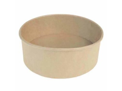 Salatskål Catersource rund 1000ml Ø148mmx78mm brun kraft med PE