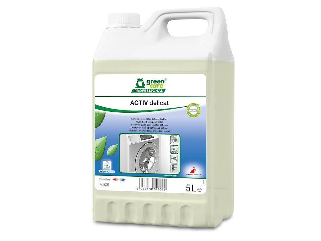 Tøjvask flydende Activ Delicat Ecolabel med parfume og enzymer 5 ltr