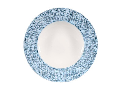 Skål ISLA 46.8 cl Ø28x3.7 cm Bred fane Porcelæn Blå