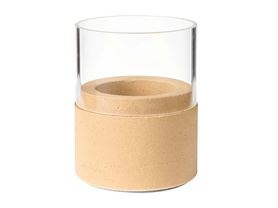 Lysholder Duni 70x61 mm model Neat Glas/Sand til LED