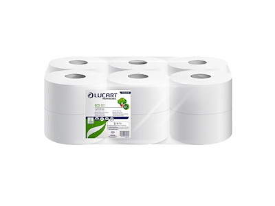 Toiletpapir Jumbo Eco 180 2-lags B8.9cmxL180m Ecolabel Genbrugsfiber Hvid