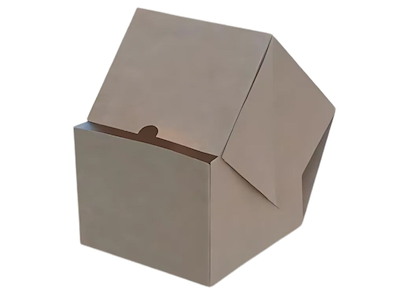 Burgerboks 135x135x105 mm 4-punkt q-lock Kraft brun/hvid