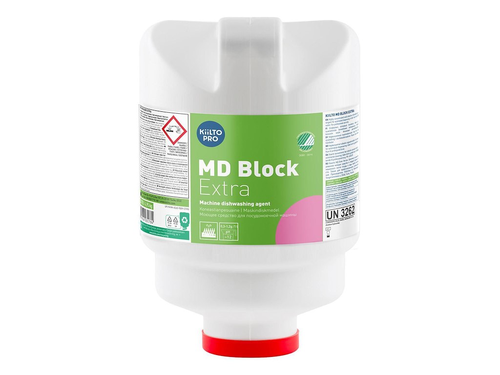 Maskinopvask Anlæg Fast Kiilto MD Block Extra 4.95kg Svanemærket uden Klor