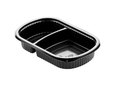 Bakke 2-rum Duni 240x150x40 mm PP Sort