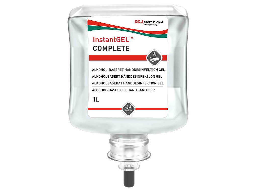 Hånddesinfektion Gel InstantGel Complete 80% ethanol 1ltr til dispenser
