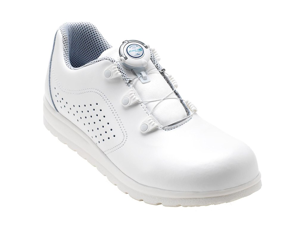 Sko Sundhed str 42 med stålwirelukning, ankelpolstring og perforering Hvid