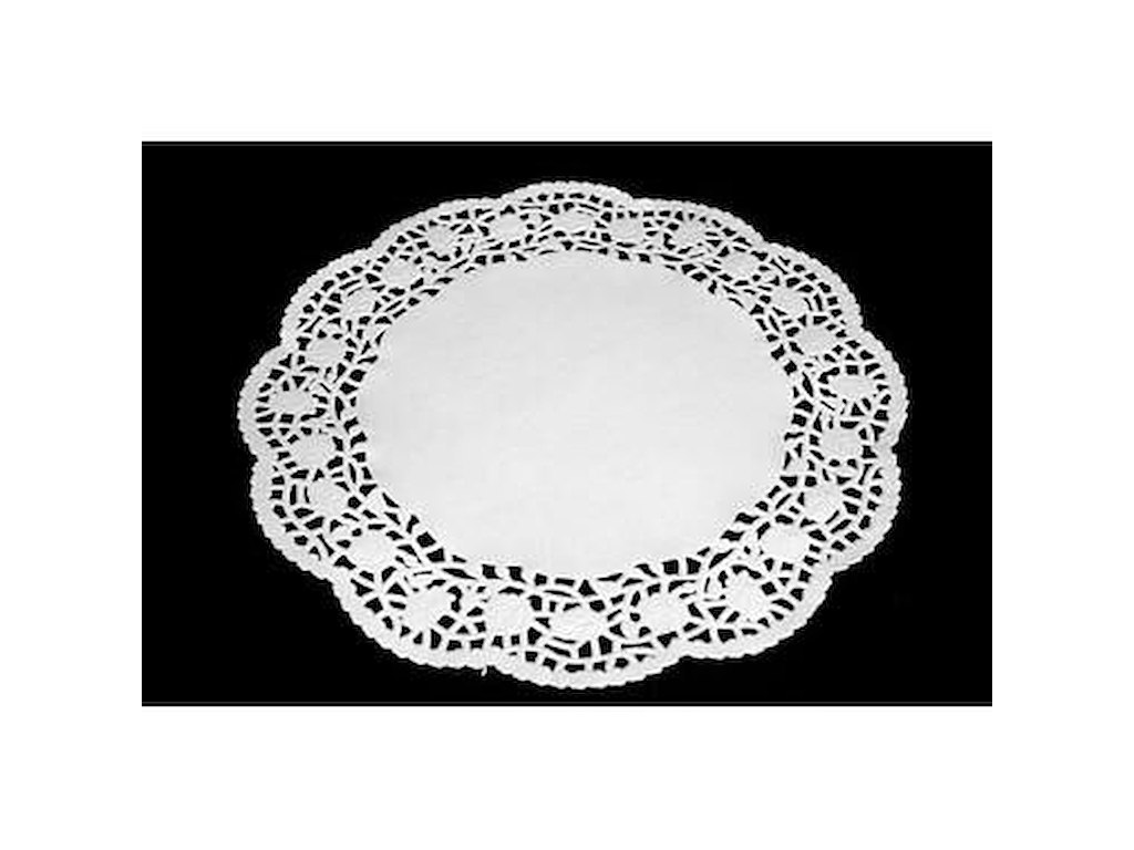 Kagepapir Ø27 cm Rund Udstanset Hvid