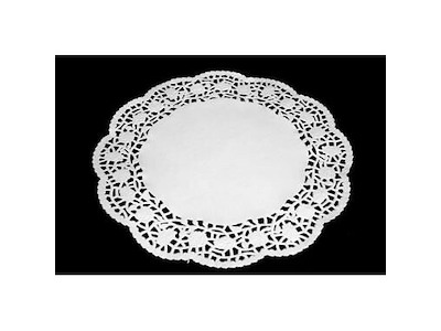 Kagepapir Ø27 cm Rund Udstanset Hvid