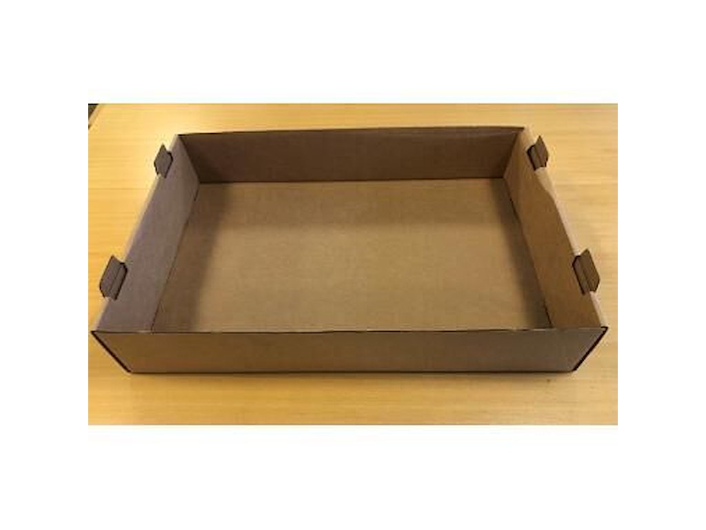 Papkasse 600x400x110 mm B80L med Fals til stabling Brun