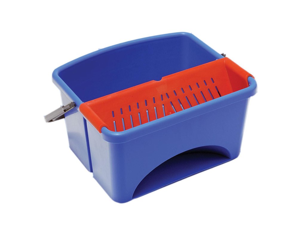 Spand Express Mini 10ltr med Presse Blå/Rød til fladmopper