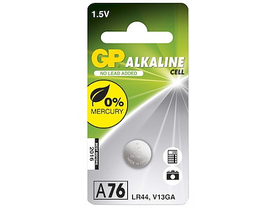 Batteri GP Knapcelle Alkaline LR44 1.5V 1 stk/pk