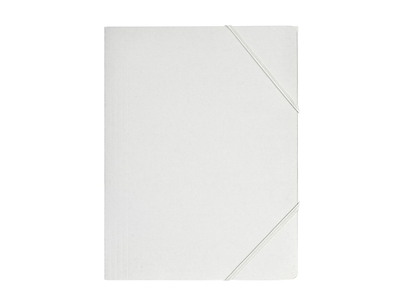 Elastikmappe i karton (hvid/sort) - Hvid