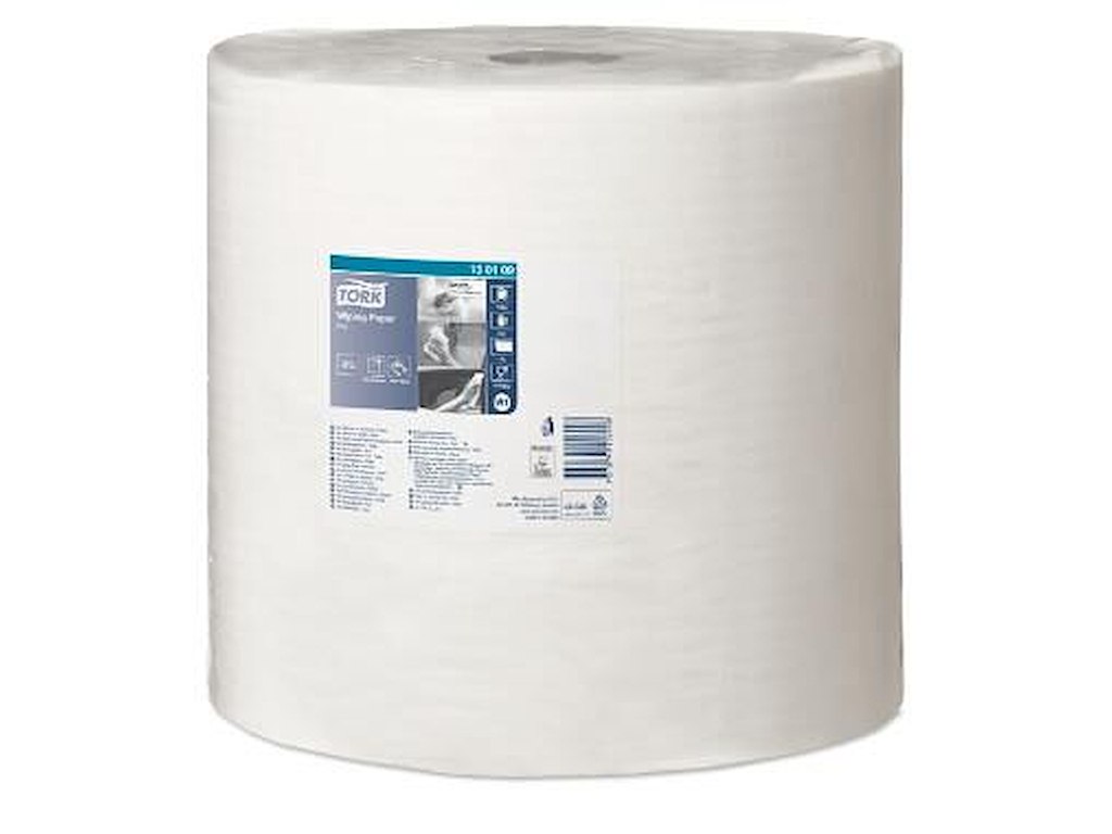 Aftørringsrulle Industri Tork Standard W1 1-lag Ø38cm B34cmxL1180m Mix Hvid