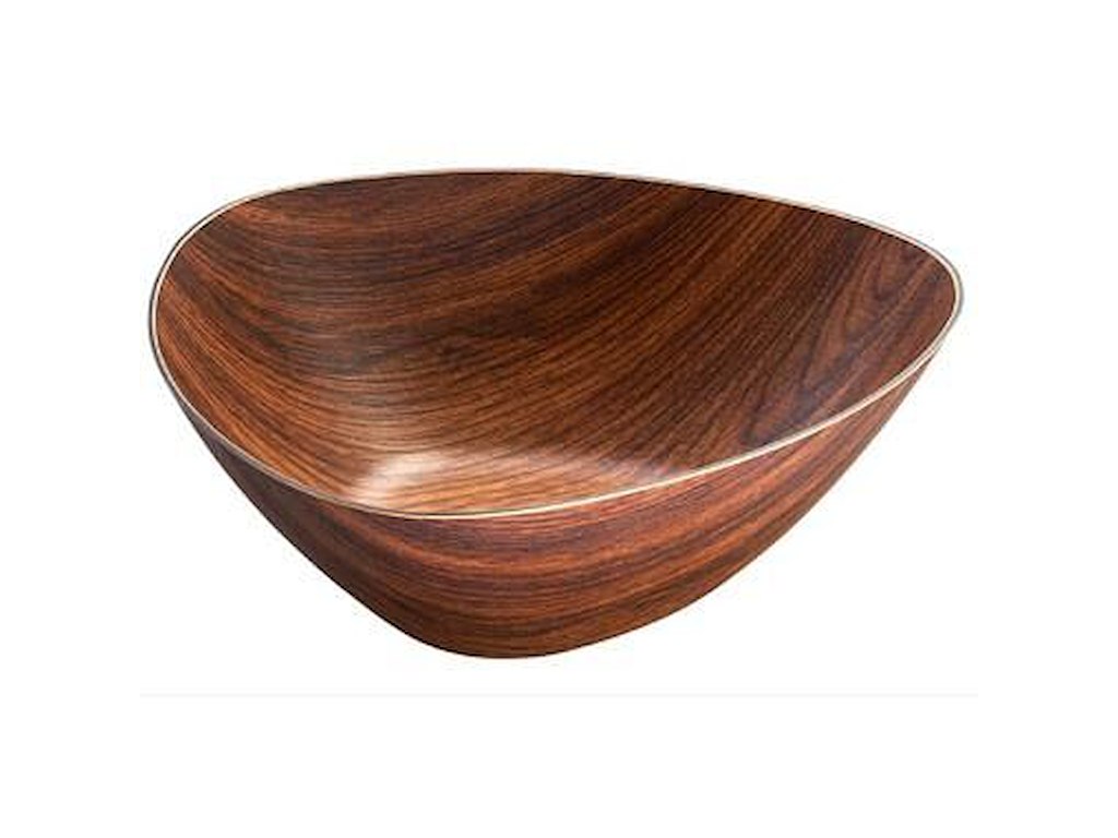 Skål Retro 34x34x11 cm Trekant PS Brun