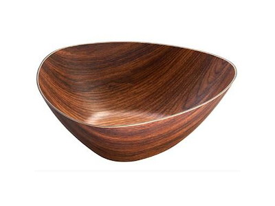 Skål Retro 34x34x11 cm Trekant PS Brun