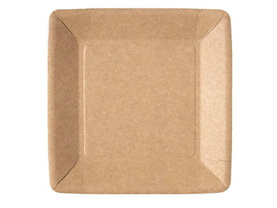 Paptallerken Firkantet L18xB18xH1cm Pap Kraf uncoated Brun