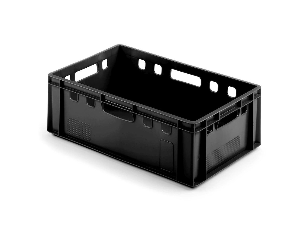 Plastkasse E-2 600x400x200 mm HDPE Sort