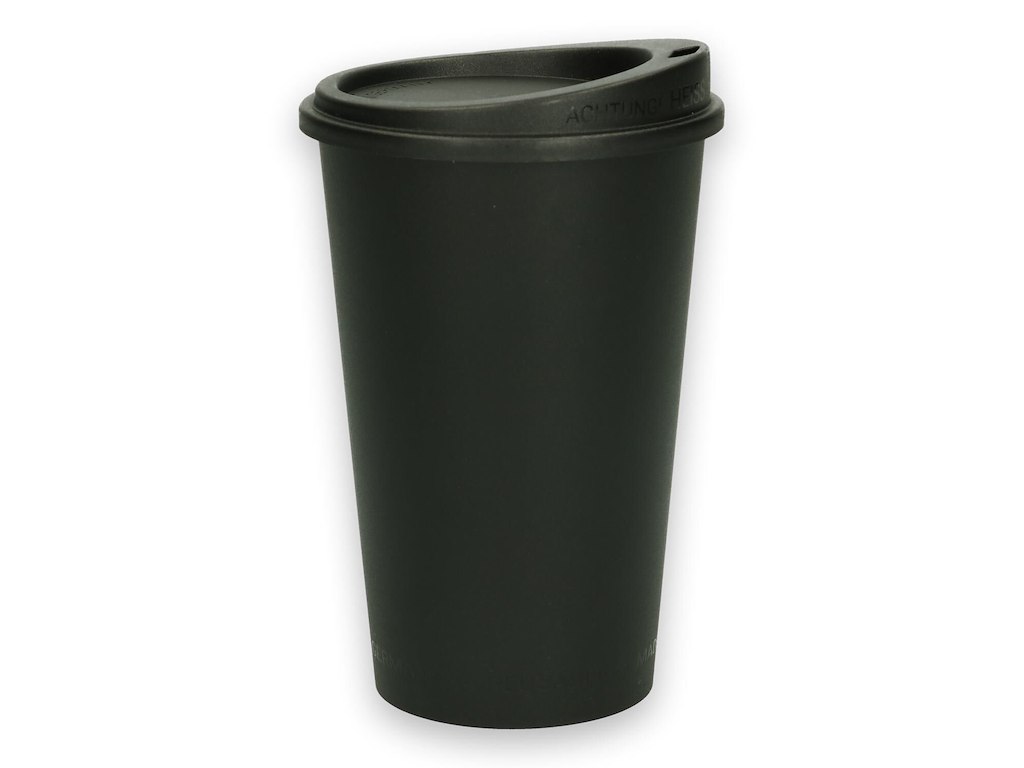 Kaffebæger og låg Verive 400ml Ø79mm H147mm plast PP flergangs sort