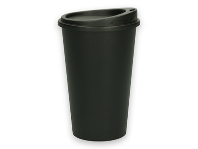 Kaffebæger og låg Verive 400ml Ø79mm H147mm plast PP flergangs sort