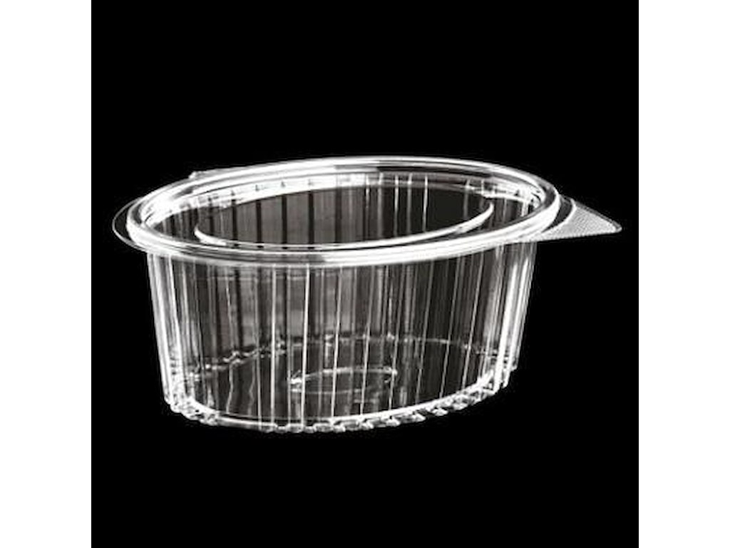 Plastbæger Catersource 1000 ml 145x190x82 mm Oval Hængslet låg RPET Klar