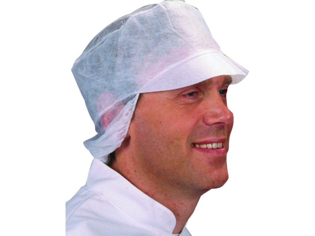 Hygiejnehat str L med Skygge/Hårpose Hvid