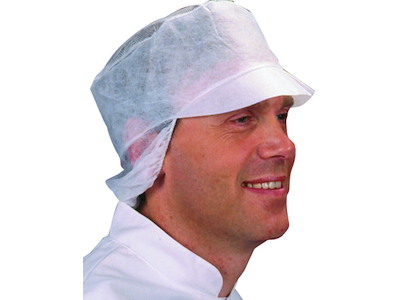 Hygiejnehat str L med Skygge/Hårpose Hvid