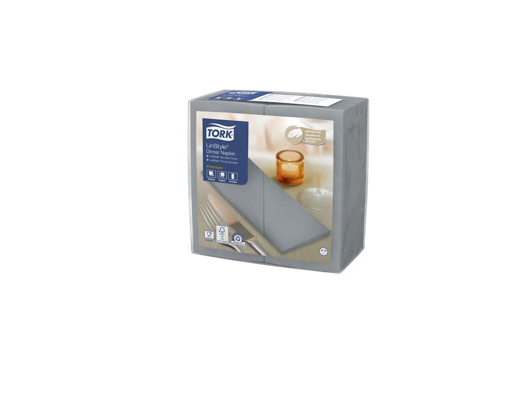 Serviet Tork Premium LinStyle 40x40cm 1/8-fold Grå