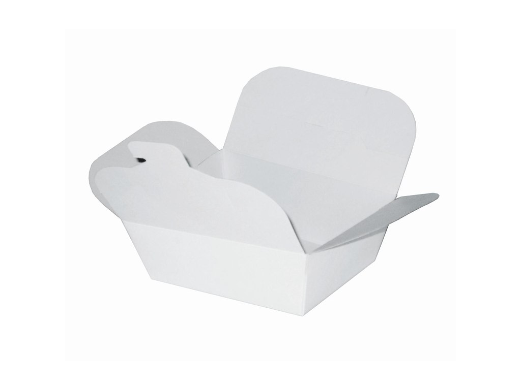 Kinaæske lille 500ml 89x109x48mm Karton PE-Belagt Hvid