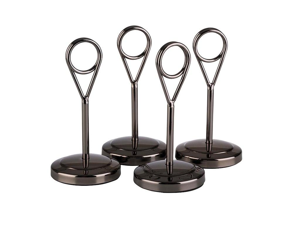 Menukortholder inkl. 20 kort. Ø5xH10.5 cm. Sort metal